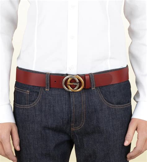 red Gucci belt men